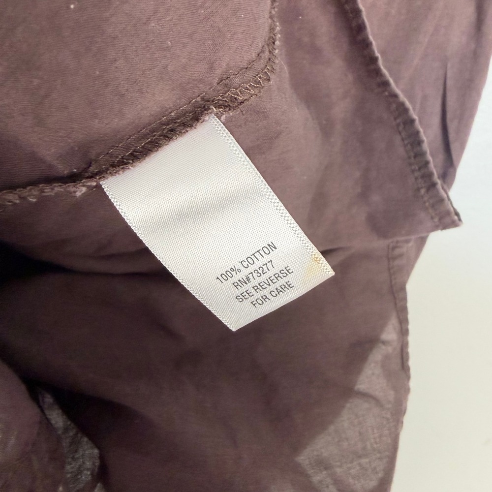 Sonoma Brown Collared Button Down Fitted T-Shirt … - image 7